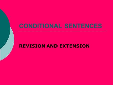 CONDITIONAL SENTENCES