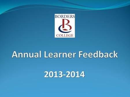 2013-2014. Meeting the Needs of Learners: You told us... 98% of students felt they were making good progress 94% of students felt their course were meeting.