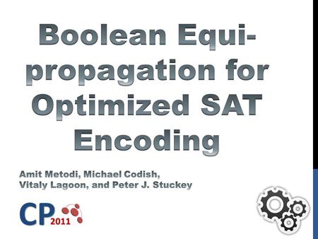 Problem (hard) Solution CNF Satisfied assignment Encoding FINITE DOMAIN PROBLEM SOLVING Model Constraint Model Direct Constraint / Bits relation lost.