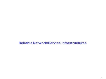 1111 Reliable Network/Service Infrastructures. 222 Availability, Reliability and Survivability AvailabilityReliabilitySurvivability The expected ratio.