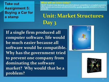 Unit: Market Structures Day 3