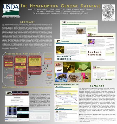 The Hymenoptera Genome Database (HGD,  is an informatics resource supporting genomics of hymenopteran insect species. It currently.