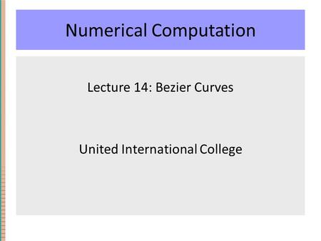 Numerical Computation