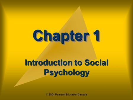 Introduction to Social Psychology