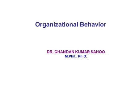 Organizational Behavior