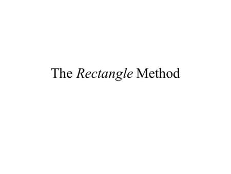 The Rectangle Method. Introduction Definite integral (High School material): A definite integral a ∫ b f(x) dx is the integral of a function f(x) with.