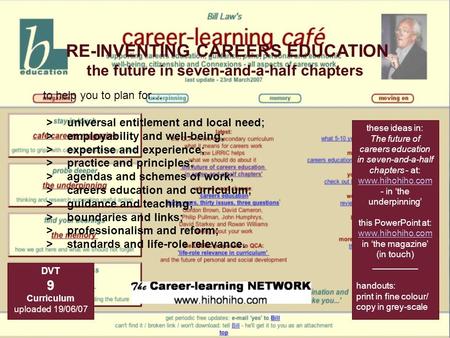 To help you to plan for… >universal entitlement and local need; >employability and well-being; >expertise and experience; >practice and principles; >agendas.