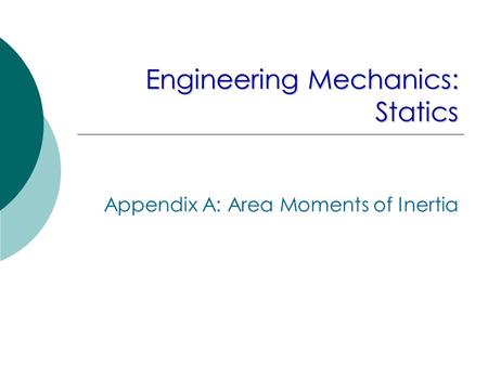 Engineering Mechanics: Statics