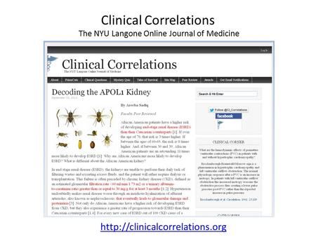 Clinical Correlations The NYU Langone Online Journal of Medicine