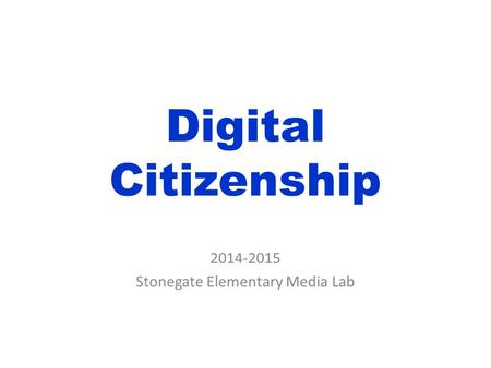 Stonegate Elementary Media Lab