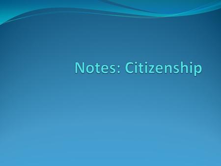 Citizen citizen: a person who possesses certain rights and duties to a government.