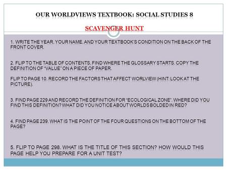 AN INTRODUCTION SOCIAL STUDIES: GRADE 8 Our Worldviews.