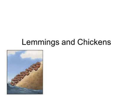 Lemmings and Chickens. Lemmings Small rodents usually found in the Arctic 3-6 in. long Solitary Meet only to mate.