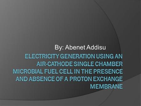 By: Abenet Addisu. Author Affiliations  The Department of Civil and Environmental Engineering  The Penn State Hydrogen Energy Center  The Pennsylvania.