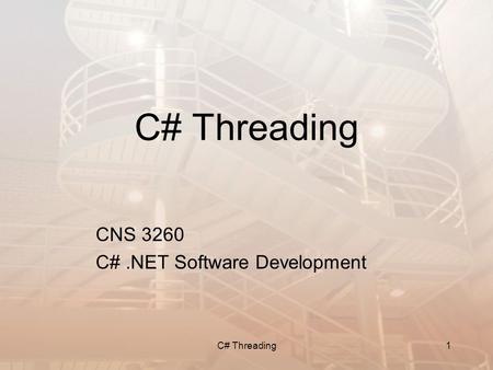 CNS 3260 C# .NET Software Development