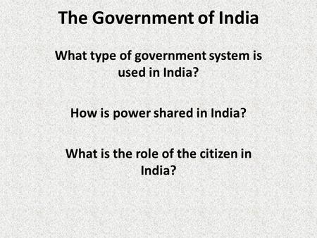 The Government of India