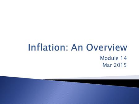 Module 14 Mar 2015.  Real Wage – the wage rate divided by the price level  Real Income – is income divided by the price level  Inflation – A given.