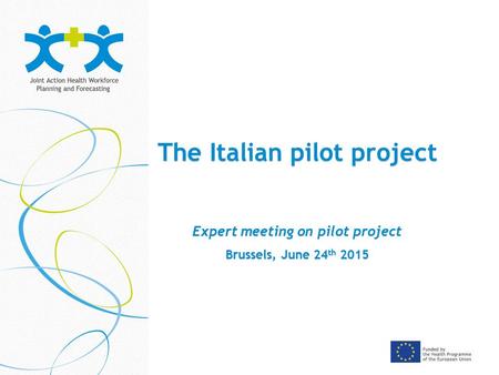 The Italian pilot project Expert meeting on pilot project Brussels, June 24 th 2015.