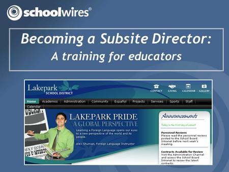 Becoming a Subsite Director: A training for educators.