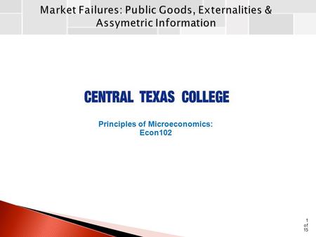 1 of 15 Principles of Microeconomics: Econ102.  Provide the Rules  Contract Law  Tort Law  Corporation Law  Private Property Rights  Promote or.