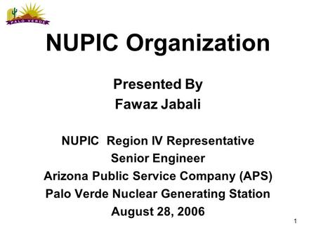 NUPIC Organization Presented By Fawaz Jabali