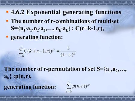 4.6.2 Exponential generating functions