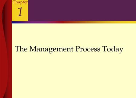 The Management Process Today