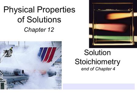 Physical Properties of Solutions