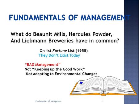 FUNDAMENTALS OF MANAGEMENT