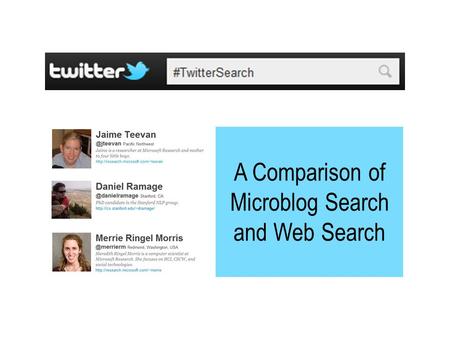 A Comparison of Microblog Search and Web Search.