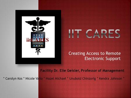 Creating Access to Remote Electronic Support Facility Dr. Elie Geisler, Professor of Management * Carolyn Kos * Nicole Valio * Hazel Michael * Unubold.