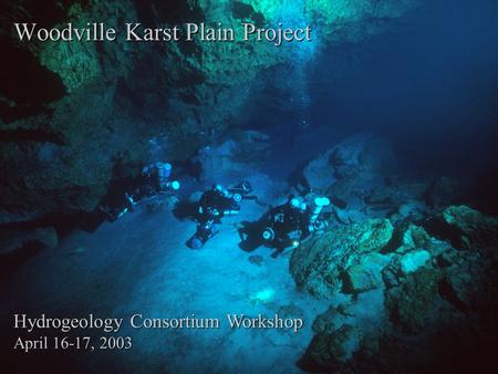 Woodville Karst Plain Project Hydrogeology Consortium Workshop April 16-17, 2003.