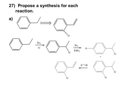 Propose a synthesis for each reaction.