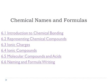 Chemical Names and Formulas