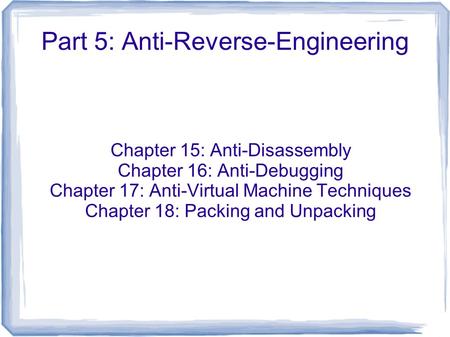 Part 5: Anti-Reverse-Engineering