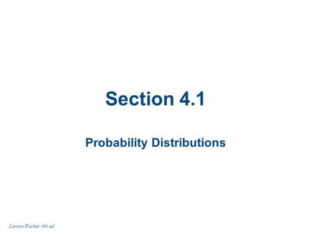 Probability Distributions