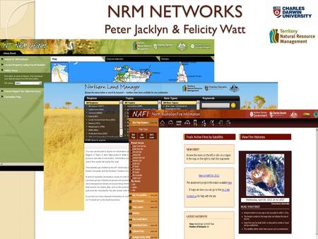 NRM NETWORKS Peter Jacklyn & Felicity Watt. NAFI: The North Australian Fire Information Website.