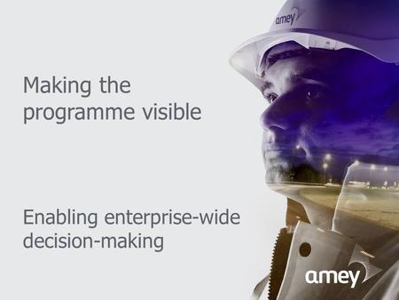 Making the programme visible Enabling enterprise-wide decision-making.