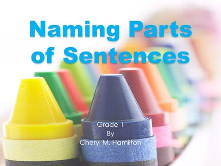 Naming Parts of Sentences