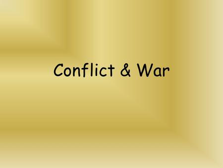 Conflict & War. The Crusades Holy Wars for Jerusalem 1 st Crusade: Pope Urban—“God wills it!” 2 nd Crusade: Falls to Muslims 3 rd Crusade: Richard the.