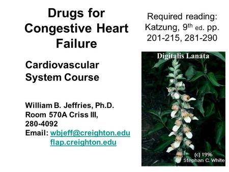 Drugs for Congestive Heart Failure