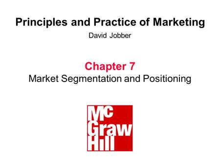 Principles and Practice of Marketing