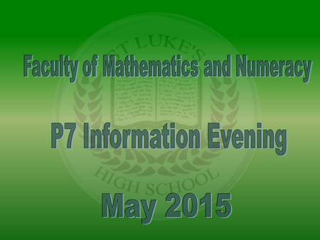 Mr Baird PTC Mr McLean DHT Mrs Hunter DHT Mr McNaughton PTPS Mr Berry PTPS Mr Docherty Mr O’Donnell Mr Mardones Miss Farrell Faculty Staff.