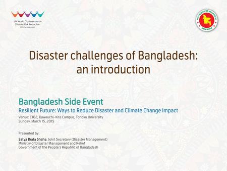 OUR CHANGING CONTEXT FACTORS OF VULNERABILITY Geographical Exposure to all hazard types Fragile Infrastructure Growing Urbanization Population Pressure.