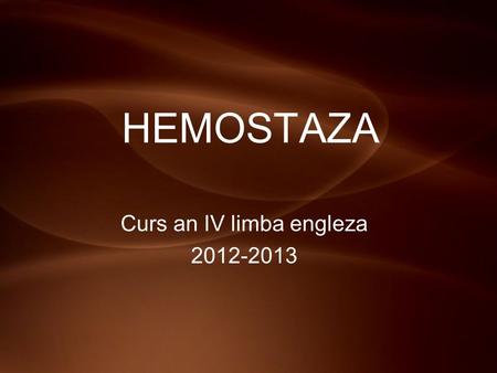 Curs an IV limba engleza