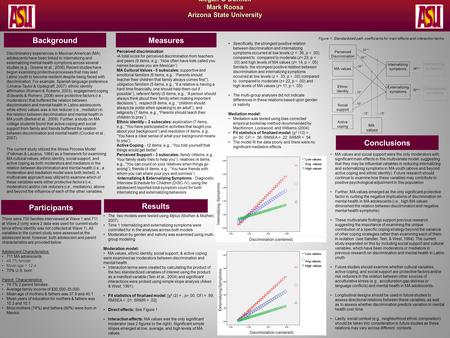 Disentangling the Relations between Discrimination, Cultural Orientation, Social Support, and Coping in Mexican American Adolescents Megan O’Donnell Mark.