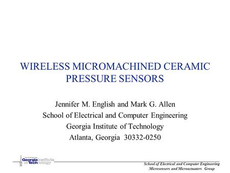 WIRELESS MICROMACHINED CERAMIC PRESSURE SENSORS