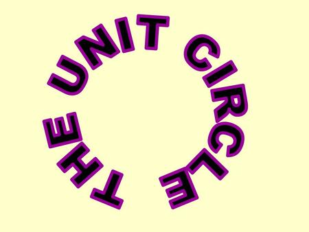 Our goal in todays lesson will be to build the parts of this unit circle. You will then want to get it memorized because you will use many facts from.