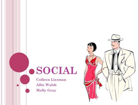 SOCIAL Colleen Lierman Allie Walsh Molly Gray. W OMEN -Women’s education was also expanding. -Women made up 55% of all high school students and 60% of.