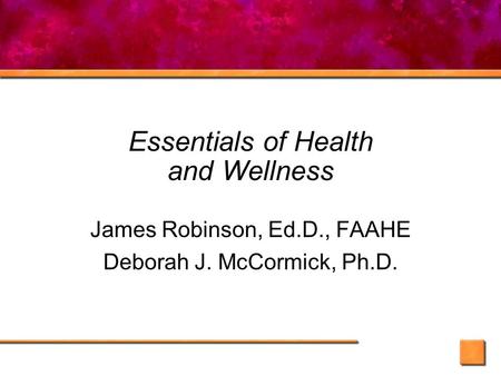 Essentials of Health and Wellness